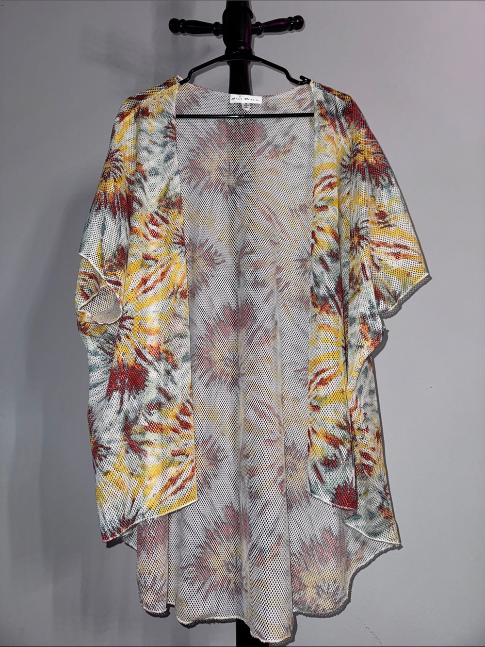 Burning Man Kimono Cardigan - Yellow Multi Suns will Burn